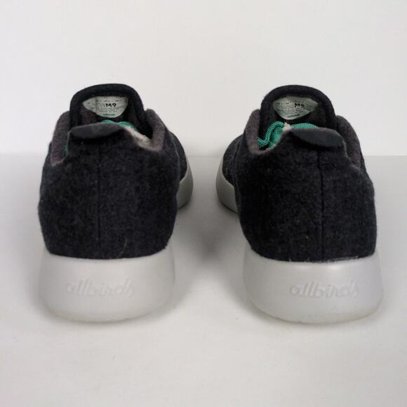 ALLBIRDS True Black Wool Runners Sneakers Lace Up Merino Cream Sole Men's 9 - Picture 4 of 9